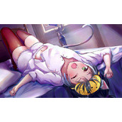 睡眼惺忪，大眼睛动漫女孩