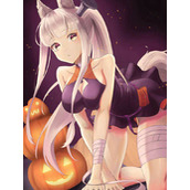 二次元妹子情趣带尾巴的动漫萝莉高清插画图片
