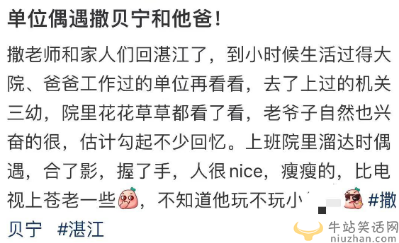 撒贝宁带父亲去哪里了