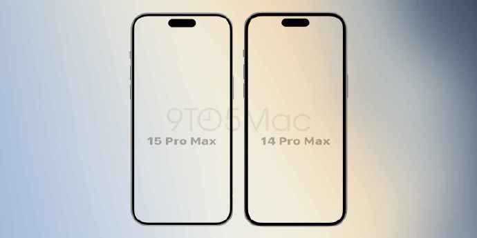 iPhone15正面渲染图曝光 与历代苹果手机对比边框爆窄