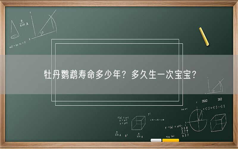 牡丹鹦鹉寿命多少年？多久生一次宝宝？