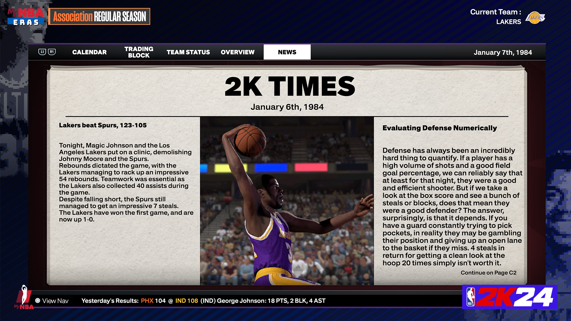 NBA 2K24 今日公布了次世代主机端篮球联盟和WNBA的更新内容