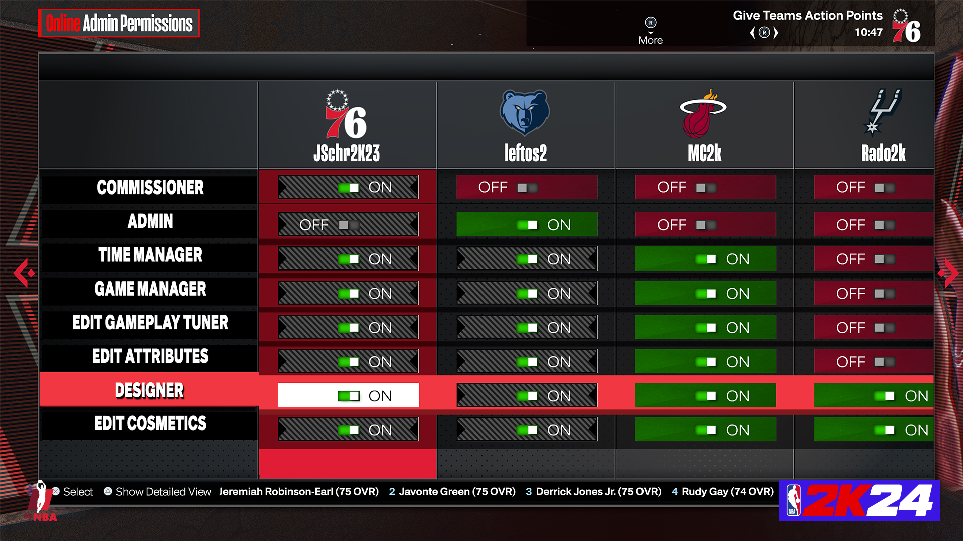 NBA 2K24 今日公布了次世代主机端篮球联盟和WNBA的更新内容