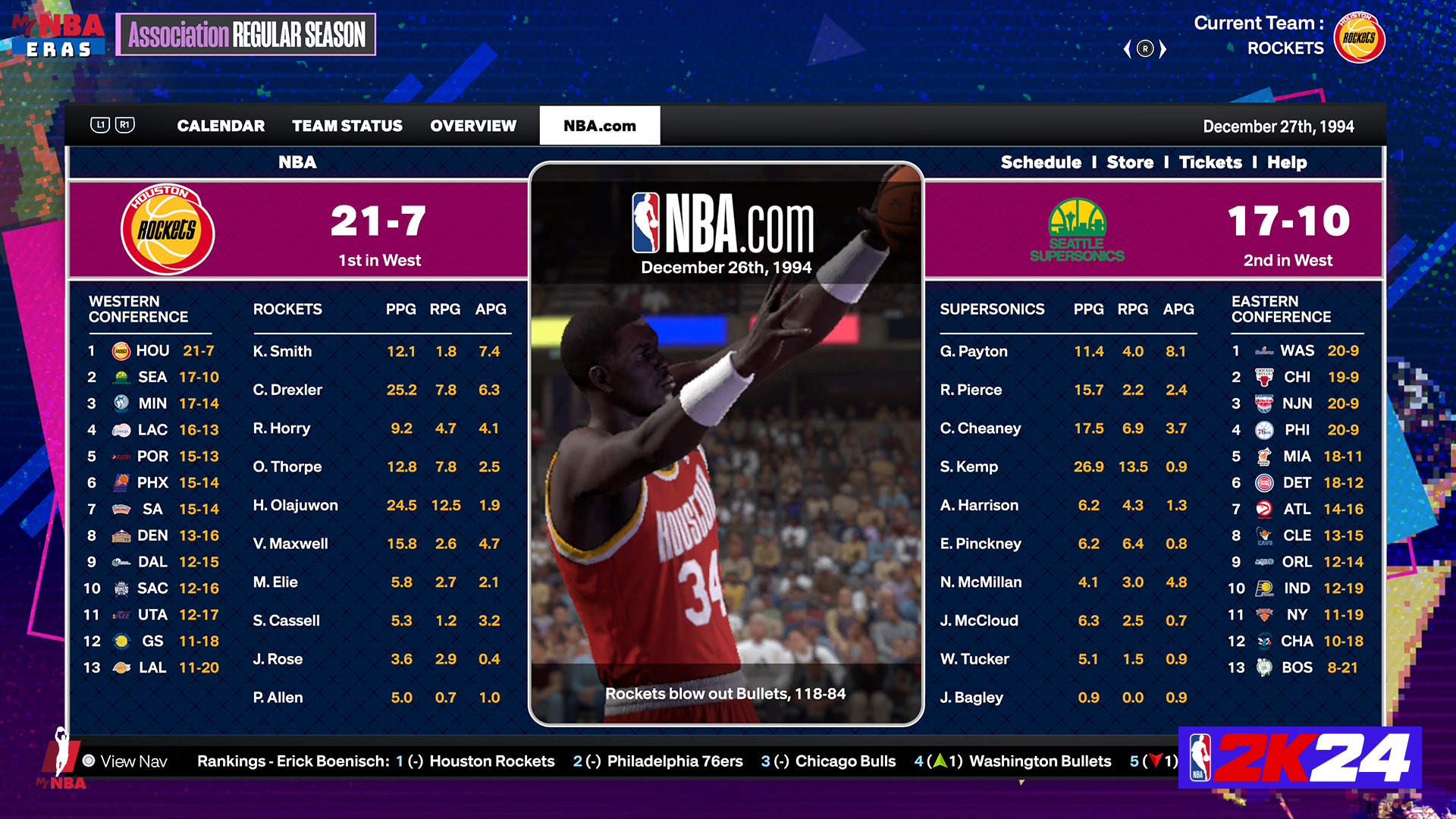 NBA 2K24 今日公布了次世代主机端篮球联盟和WNBA的更新内容