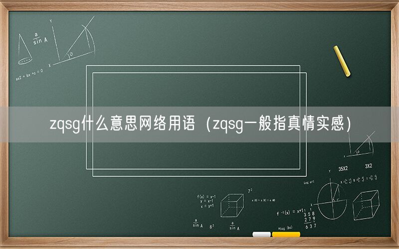 zqsg什么意思网络用语（zqsg一般指真情实感）