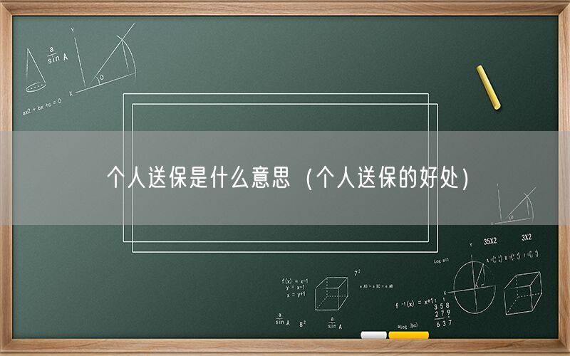 个人送保是什么意思（个人送保的好处）