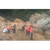 老人组团往海里倒矿泉水、馒头 网友：本身就很离谱！