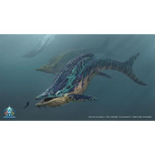 《方舟生存进化》次世代版本新生物“萨斯特鱼龙”概念图首曝，EVO活动持续进行