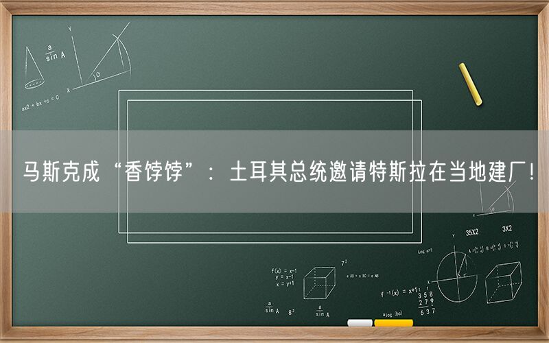 马斯克成“香饽饽”：土耳其总统邀请特斯拉在当地建厂！