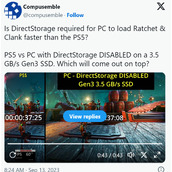 实测发现《瑞奇与叮当：分离》PC加载比PS5更快
