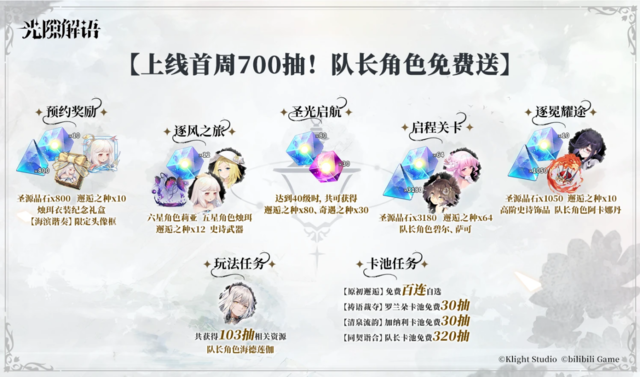 《光隙解语》今日公测 无套路首周狂送700抽