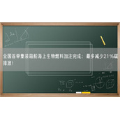 全国首单集装箱船海上生物燃料加注完成：最多减少21%碳排放！