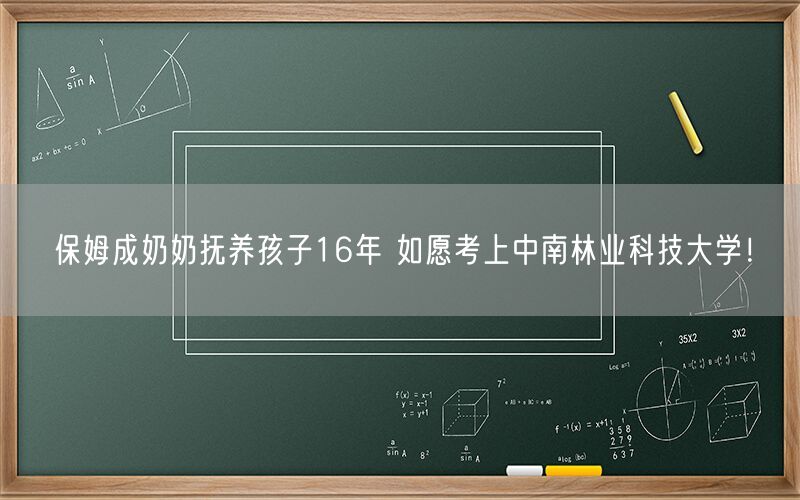 保姆成奶奶抚养孩子16年 如愿考上中南林业科技大学！
