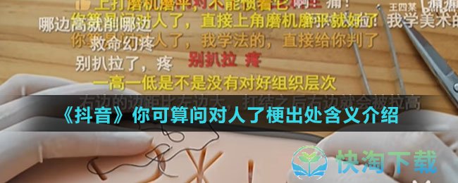 《抖音》你可算问对人了梗出处含义介绍