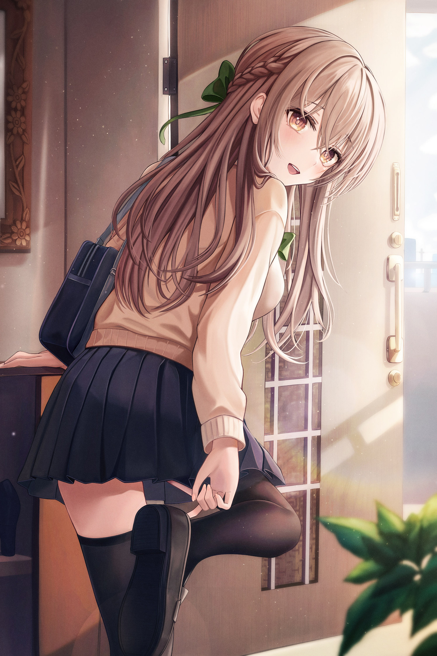 过膝袜水手服动漫美女