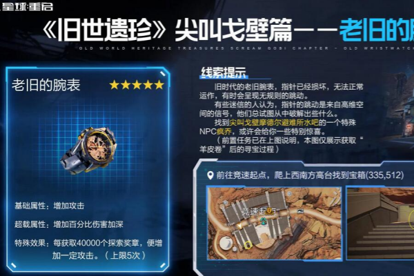 星球重启老旧的腕表获取图文攻略