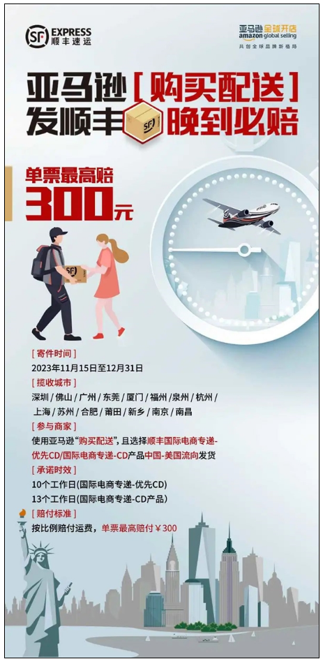 顺丰推出旺季“晚到必赔”服务 单票最高赔偿300元！