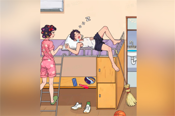 爆梗找茬王叫醒上学过关步骤