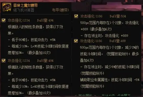 dnf神界版本腰带强度说明