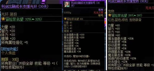 dnf成长支援活动奖励推荐