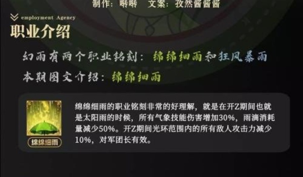 命运方舟幻雨绵绵细雨流派玩法推荐