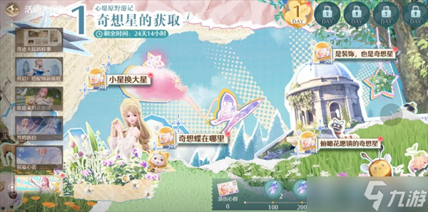 无限暖暖第一天心愿原野打卡任务攻略