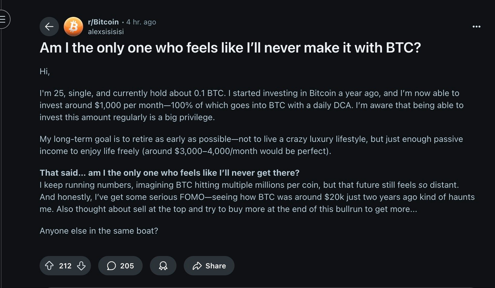 网民灵魂提问 现在才买比特币想财富自由 是不是已太迟了？
