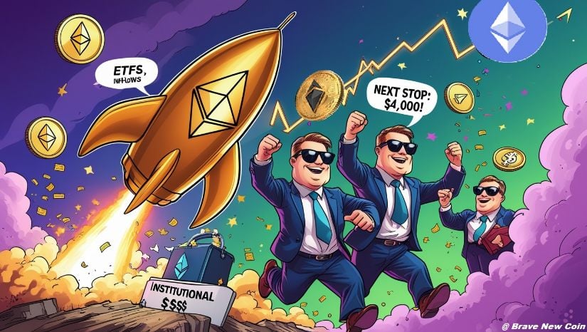 以太坊（ETH）价格预测：能否突破4000美元？巨鲸增持与ETF资金流入预示即将爆发