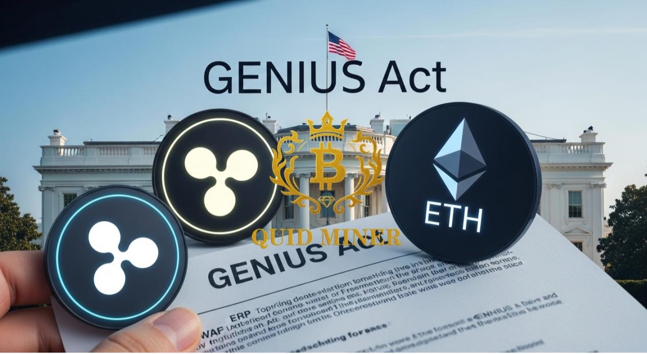 XRP和ETH再创新高，GENIUS法案助力投资者转向Quid Miner，轻松享受每日3000美元+被动收入