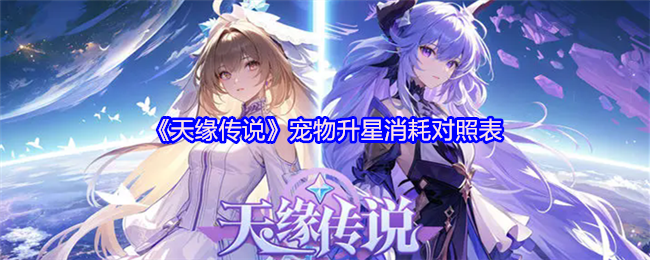 《天缘传说》宠物升星消耗对照表