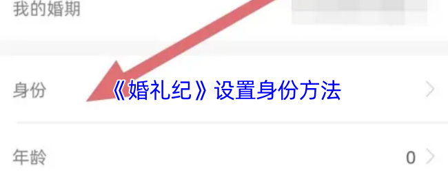 《婚礼纪》设置身份方法