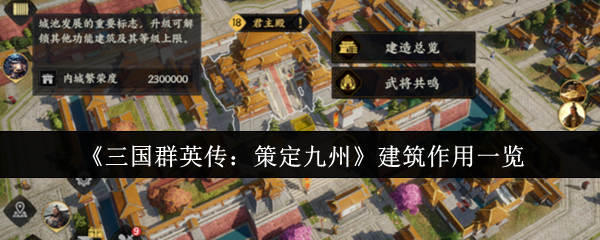 《三国群英传：策定九州》建筑作用一览