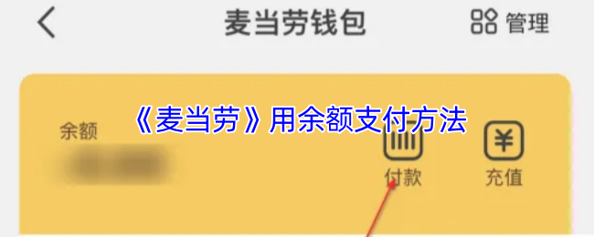 《麦当劳》用余额支付方法