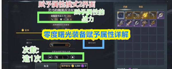 零度曙光装备赋予属性详解