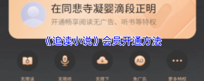 《追读小说》会员开通方法