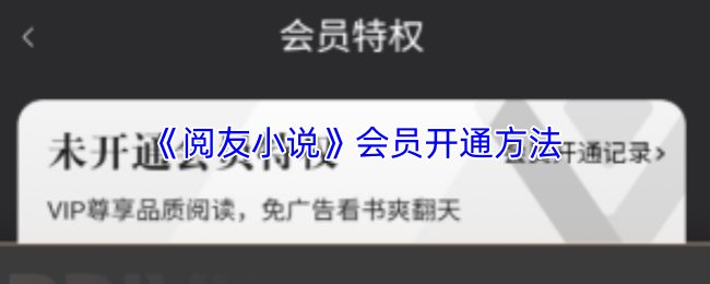 《阅友小说》会员开通方法