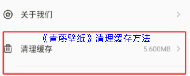 《青藤壁纸》清理缓存方法