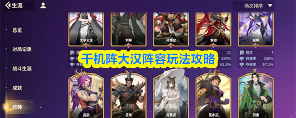 千机阵大汉阵容玩法攻略