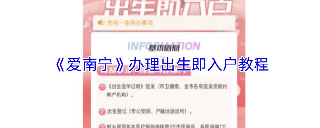 《爱南宁》办理出生即入户教程