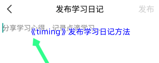 《timing》发布学习日记方法
