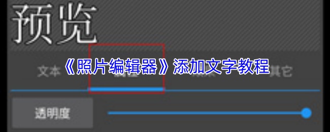 《照片编辑器》添加文字教程