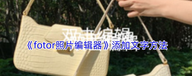 《fotor照片编辑器》添加文字方法