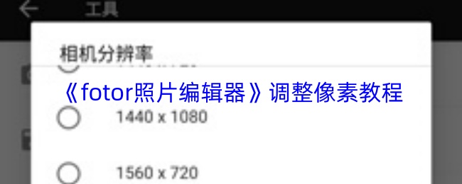 《fotor照片编辑器》调整像素教程