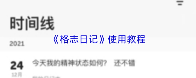 《格志日记》使用教程