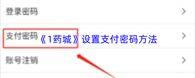 《1药城》设置支付密码方法