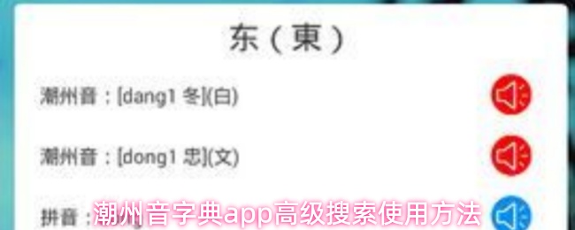 潮州音字典app高级搜索使用方法