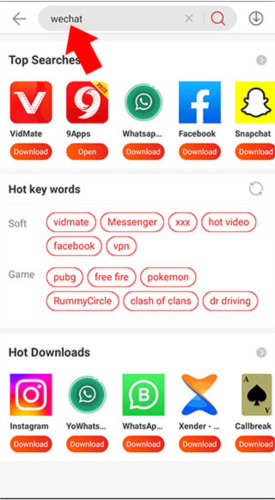 《9apps》下载微信方法