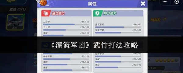 《灌篮军团》武竹打法攻略