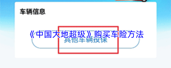 《中国大地超级》购买车险方法