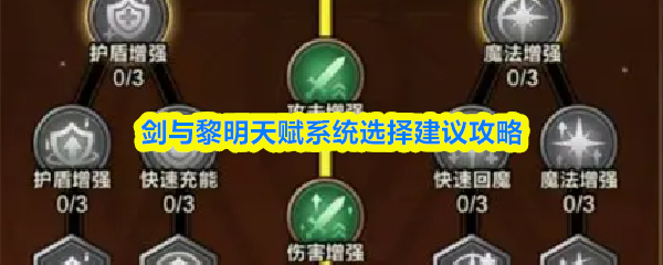 剑与黎明天赋系统选择建议攻略